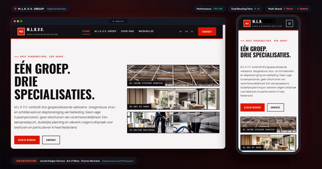 Case Study: Three Construction Brands, One Domain — M.L.K.V.V. Group (Netherlands)